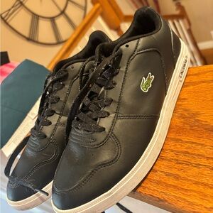 Lacoste Women’s leather Black and White Sneakers size 9